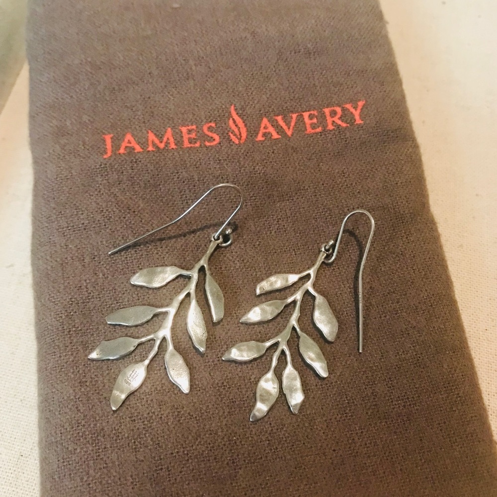 James Avery Silver Leaf Earrings